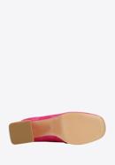 Pantofi cu platformă din piele de căprioară, cu detalii cu cataramă, roz, 96-D-509-9-40, Fotografie 6