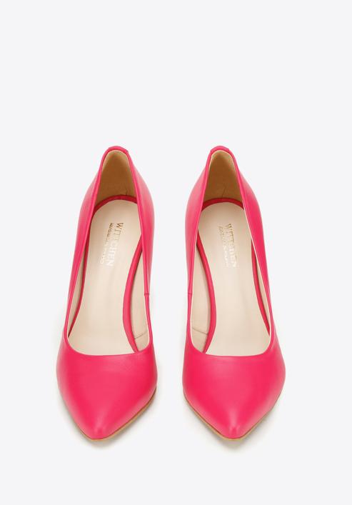 Pantofi cu tocuri clasice din piele, roz, BD-B-801-P-38, Fotografie 2