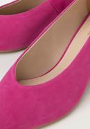 Pantofi damă din piele întoarsă decupate cu toc gros, roz, 94-D-801-7-38, Fotografie 7