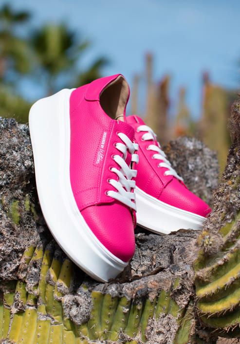 Pantofi formați cu platformă de damă, roz, 98-D-961-Z-36, Fotografie 30