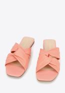 Papuci de damă din piele cu nod, roz, 94-D-752-1-37, Fotografie 2