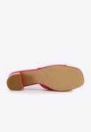 Papuci de damă din piele ecologică croco cu toc, roz, 94-DP-204-Z-36, Fotografie 6