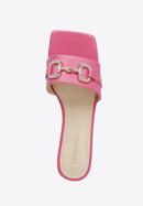 Papuci din piele pentru femei cu cataramă strălucitoare, roz, 96-D-511-0-36, Fotografie 4