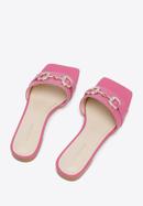 Papuci din piele pentru femei cu cataramă strălucitoare, roz, 96-D-511-0-36, Fotografie 5