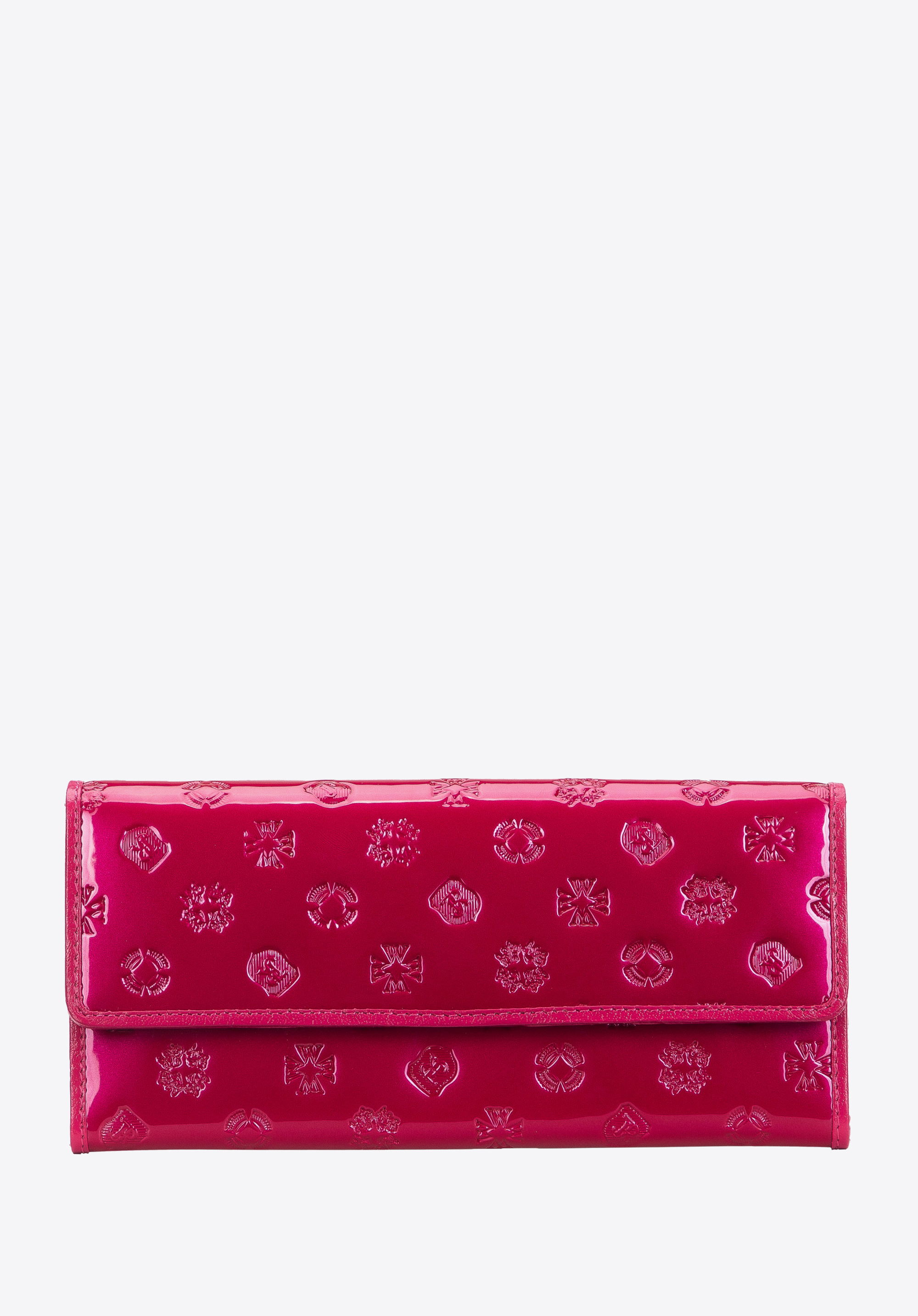 Portofel de damă din piele lacuită cu monogramă