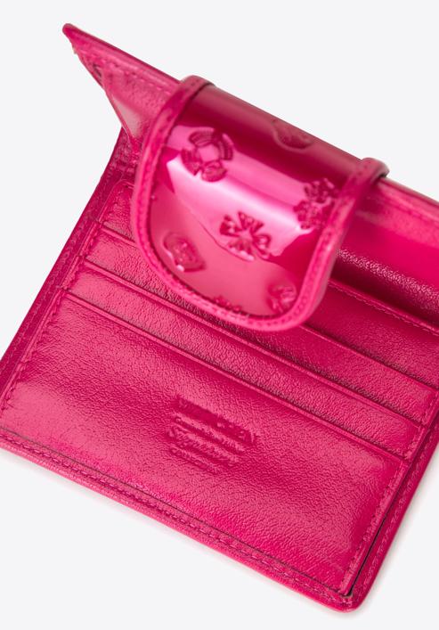 Portofel de damă din piele lăcuită monogramă, închidere cu capsă, roz, 34-1-362-FF, Fotografie 2