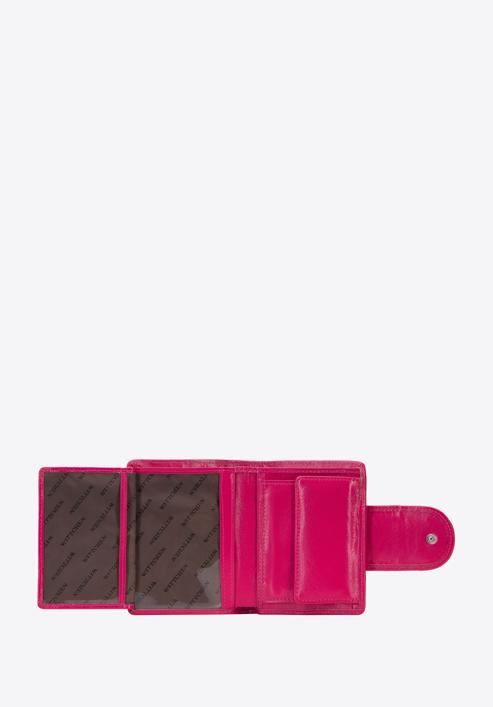 Portofel de damă din piele lăcuită monogramă, închidere cu capsă, roz, 34-1-362-FF, Fotografie 4