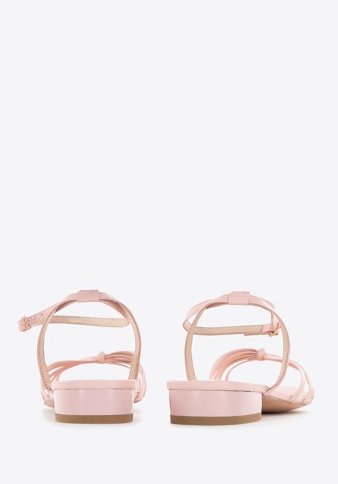 Sandale din piele pentru femei cu curele subțiri și nod, roz, 96-D-514-P-39, Fotografie 5