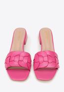 Sandale împletite cu toc mic, roz, 98-DP-201-0-39, Fotografie 3