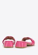 Sandale împletite cu toc mic, roz, 98-DP-201-0-40, Fotografie 4