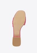 Sandale împletite cu toc mic, roz, 98-DP-201-0-38, Fotografie 6