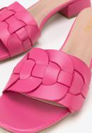Sandale împletite cu toc mic, roz, 98-DP-201-0-40, Fotografie 7