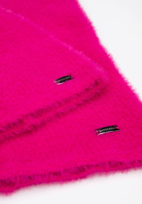 Set de iarnă de damă din tricotaje moi, roz, 95-SF-006-Z, Fotografie 5