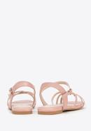 Sandale de damă cu curele încrucișate din piele, roz stins, 98-D-971-1-37, Fotografie 4