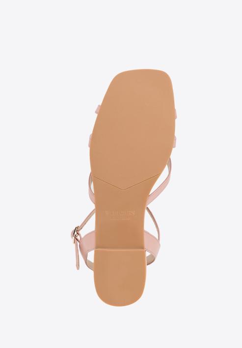 Sandale de damă cu curele încrucișate din piele, roz stins, 98-D-971-0-35, Fotografie 6