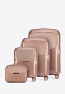 Set de valize din policarbonat cu fermoar în aur roz, roz stins, 56-3P-13K-88, Fotografie 1