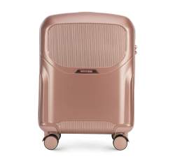 Valiză pentru cabină din policarbonat cu fermoar roz-auriu, roz stins, 56-3P-131-77, Fotografie 1