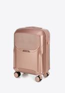 Valiză pentru cabină din policarbonat cu fermoar roz-auriu, roz stins, 56-3P-131-10, Fotografie 4