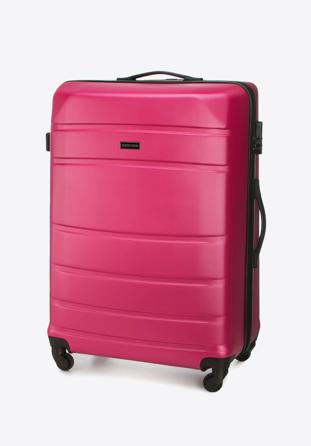 Valiză mare din ABS, canelată, roz, 56-3A-653-34, Fotografie 1