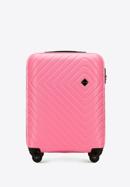 Valiză de cabină din ABS cu model geometric ștanțat, roz, 56-3A-751-11, Fotografie 1