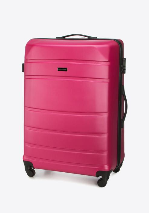 Valiză mare din ABS, canelată, roz, 56-3A-653-34, Fotografie 4