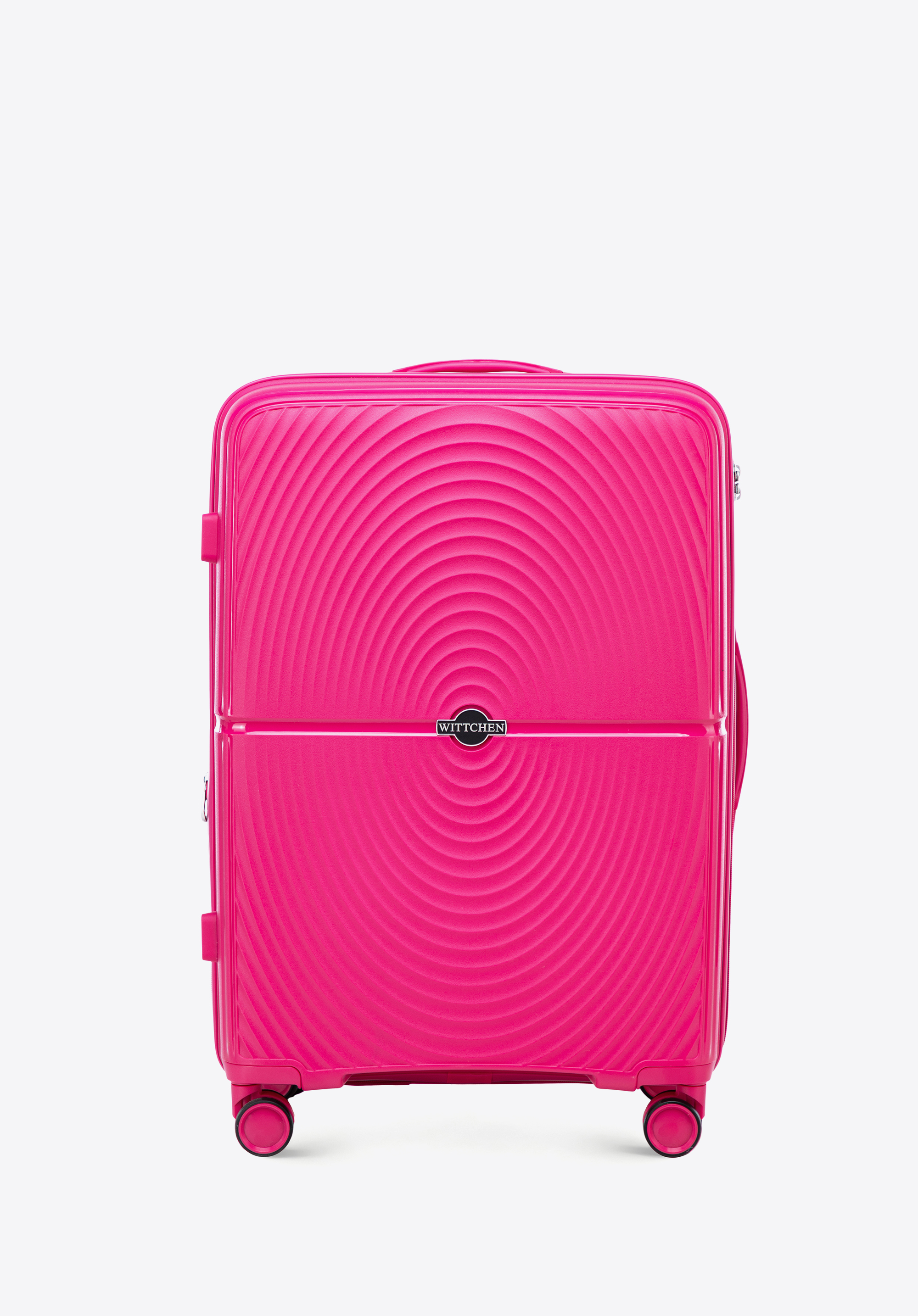Середня поліпропіленова валіза з колами, рожевий, 56-3T-302-10, Фото 1