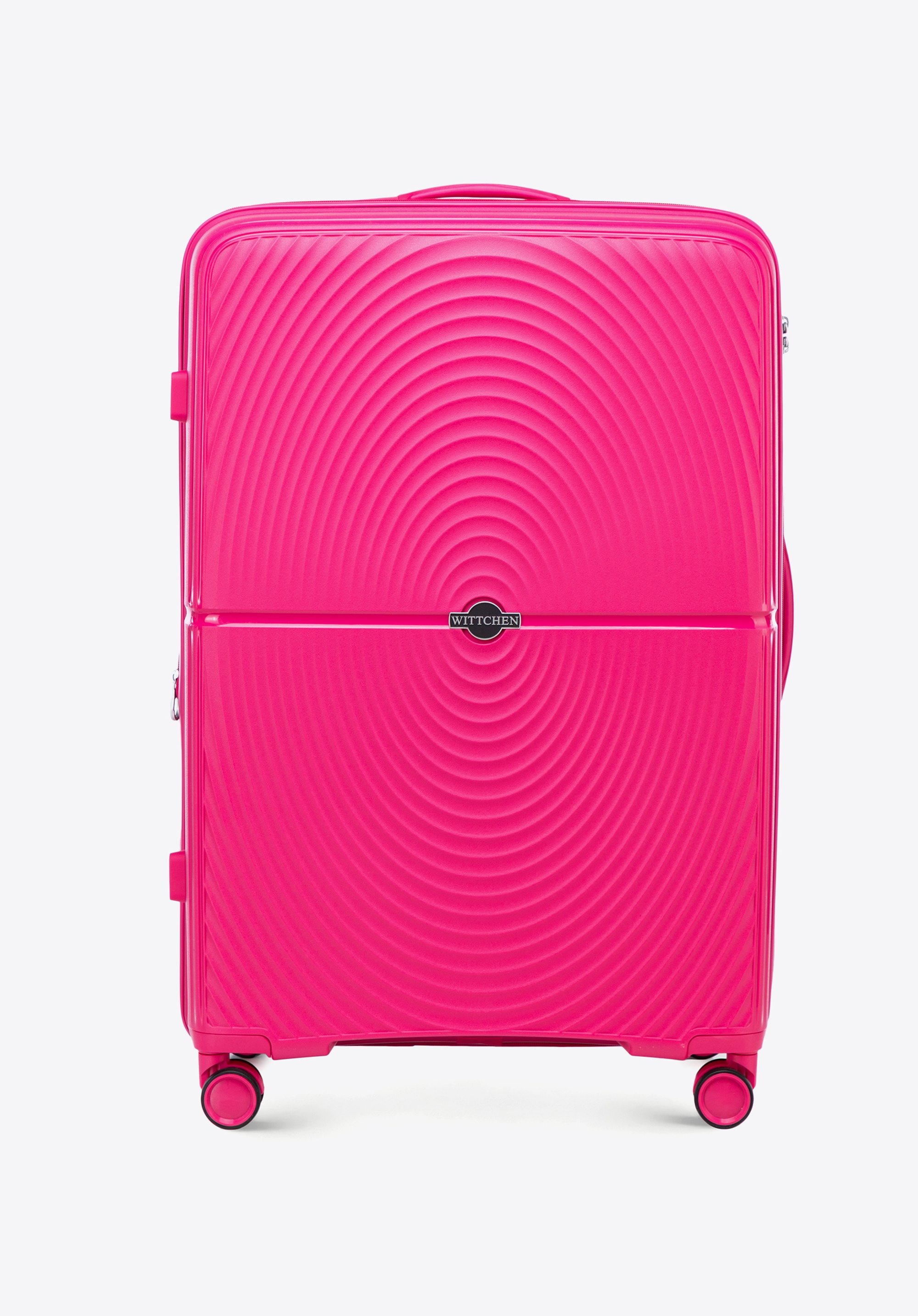 Велика поліпропіленова валіза з колами, рожевий, 56-3T-303-34, Фото 1