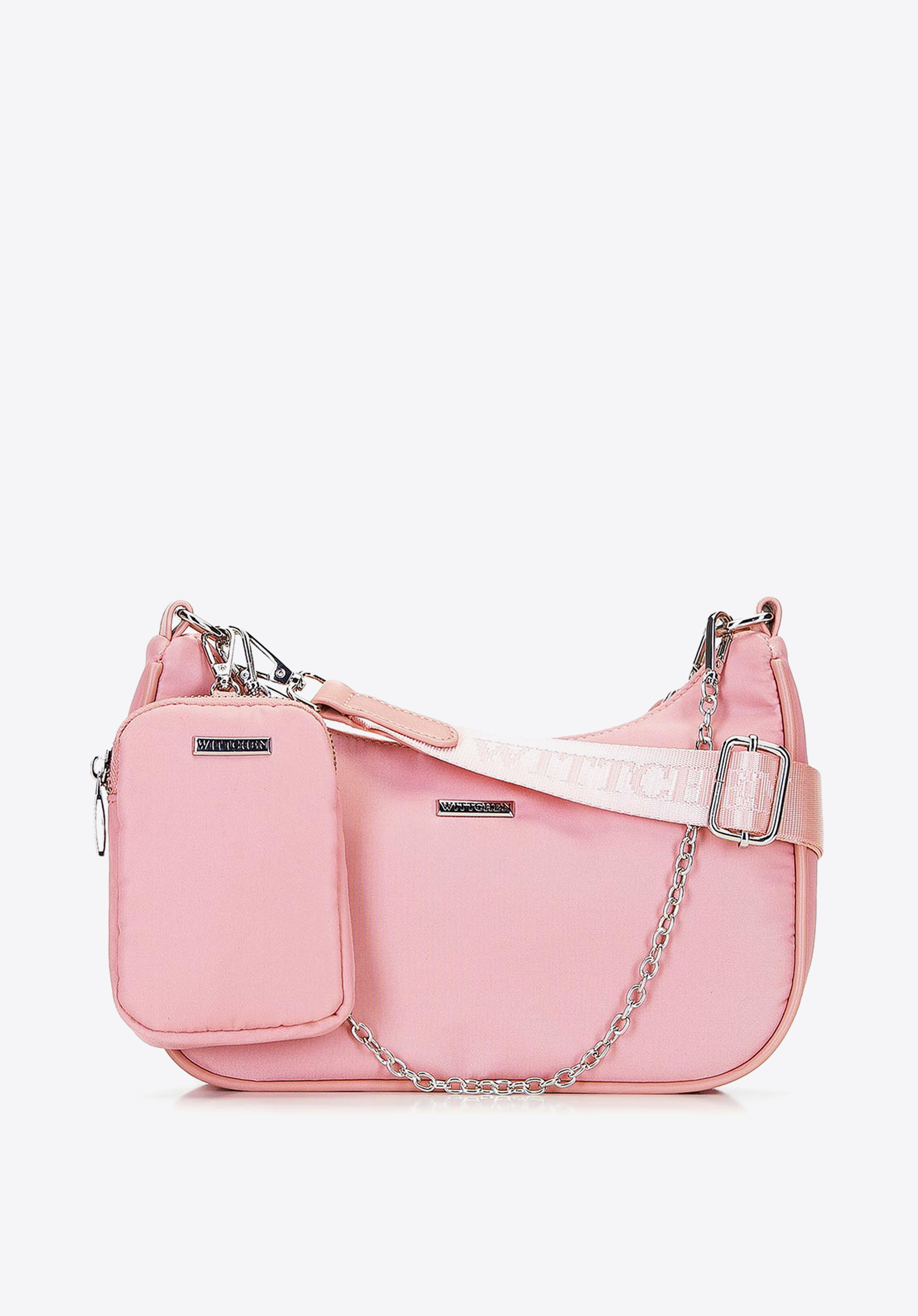 Сумка-круасан з тканини, рожевий, 92-4Y-313-Z, Фото 1