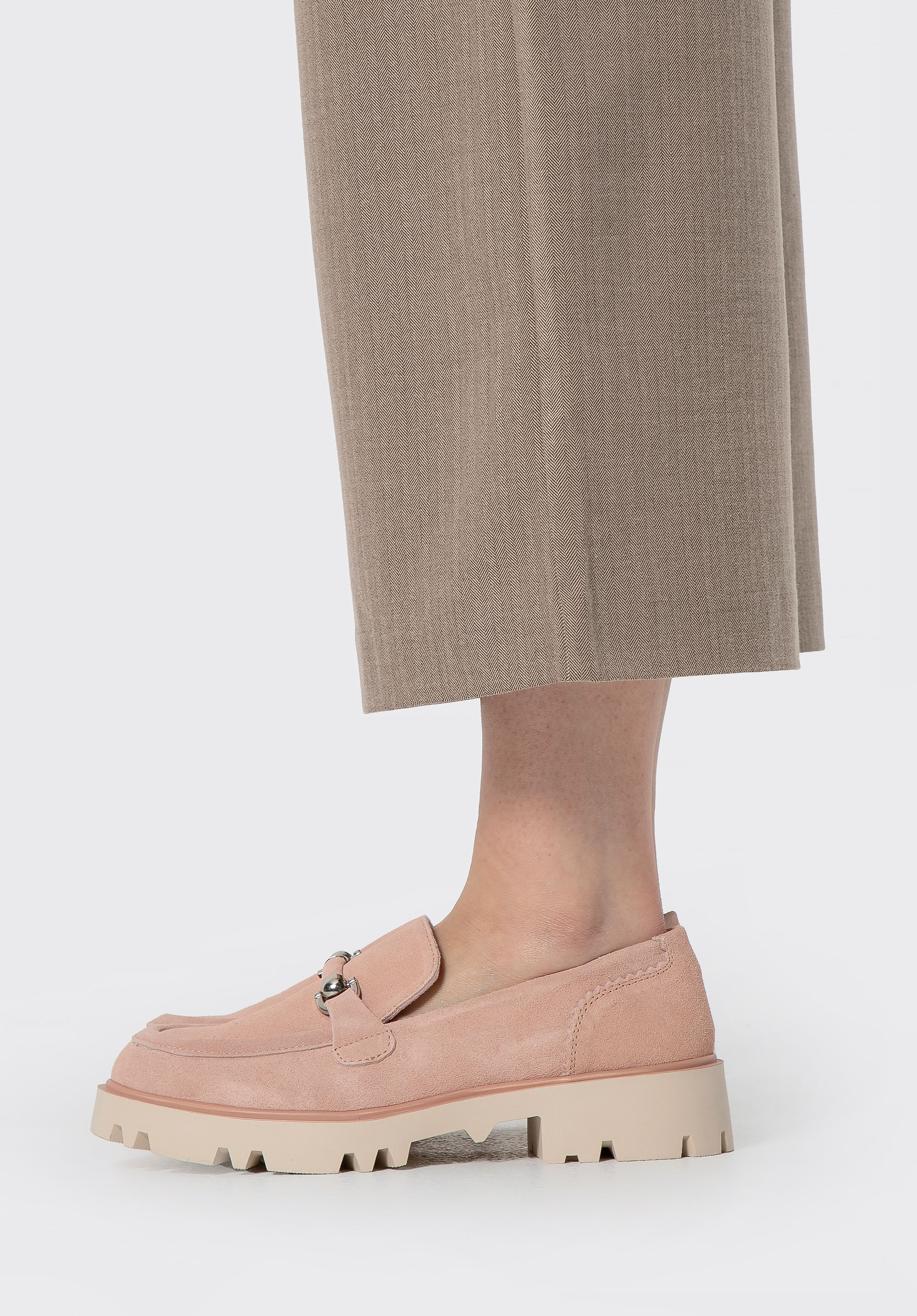 Замшеві лофери, рожевий, 100-D-400-P-38, Фото 1