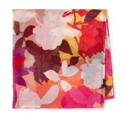 Женский платок с разноцветными листьями и цветами, розово - белый, 94-7D-X03-1, Фотография 1