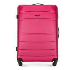 Большой чемодан из рельефного ABS пластика, розовый, 56-3A-653-34, Фотография 1