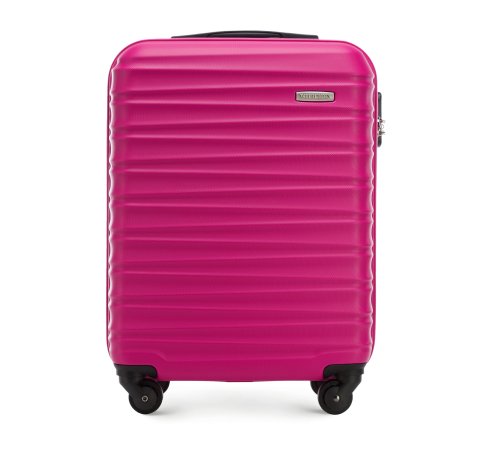 Чемодан ручная кладь из рельефного ABS пластика, розовый, 56-3A-311-01, Фотография 1