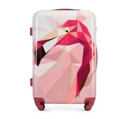 Средний чемодан из ABS с принтом, розовый, 56-3A-642-35, Фотография 1