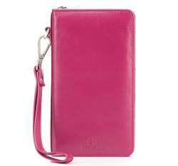Женский кожаный кошелек с карманом для телефона, розовый, 26-2-444-P, Фотография 1