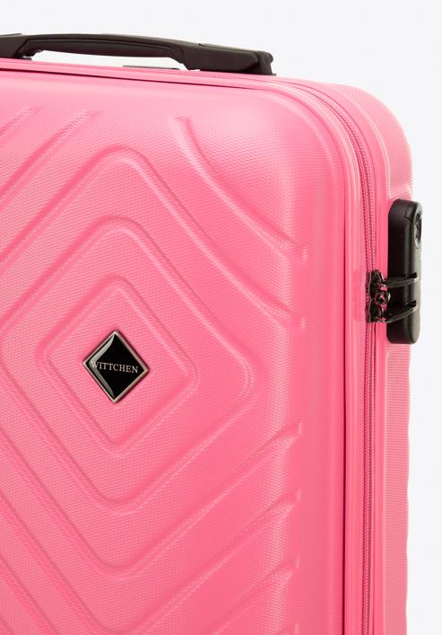 ABS Geometrikus kialakítású kabinbőrönd, rózsaszín, 56-3A-751-11, Fénykép 9