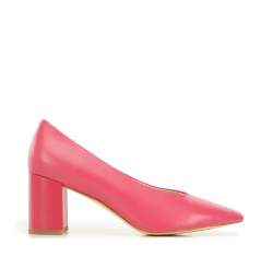 Női bőr magassarkú cipő, rózsaszín, 96-D-501-P-35, Fénykép 1