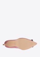 Dekoratív csatos bőr tűsarkú cipő, rózsaszín, 98-D-950-9-36, Fénykép 6