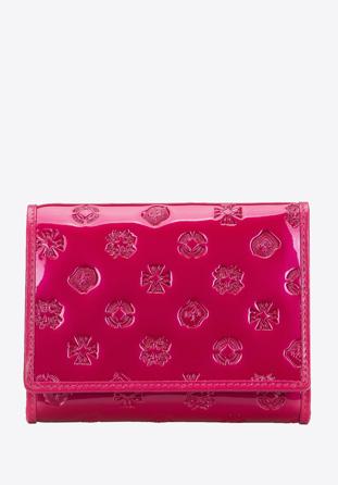 Dombornyomott női lakkbőr pénztárca, rózsaszín, 34-1-070-PP, Fénykép 1