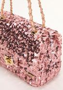 Flitteres női estélyi táska csillogó lánccal, rózsaszín, 98-4Y-023-1, Fénykép 6