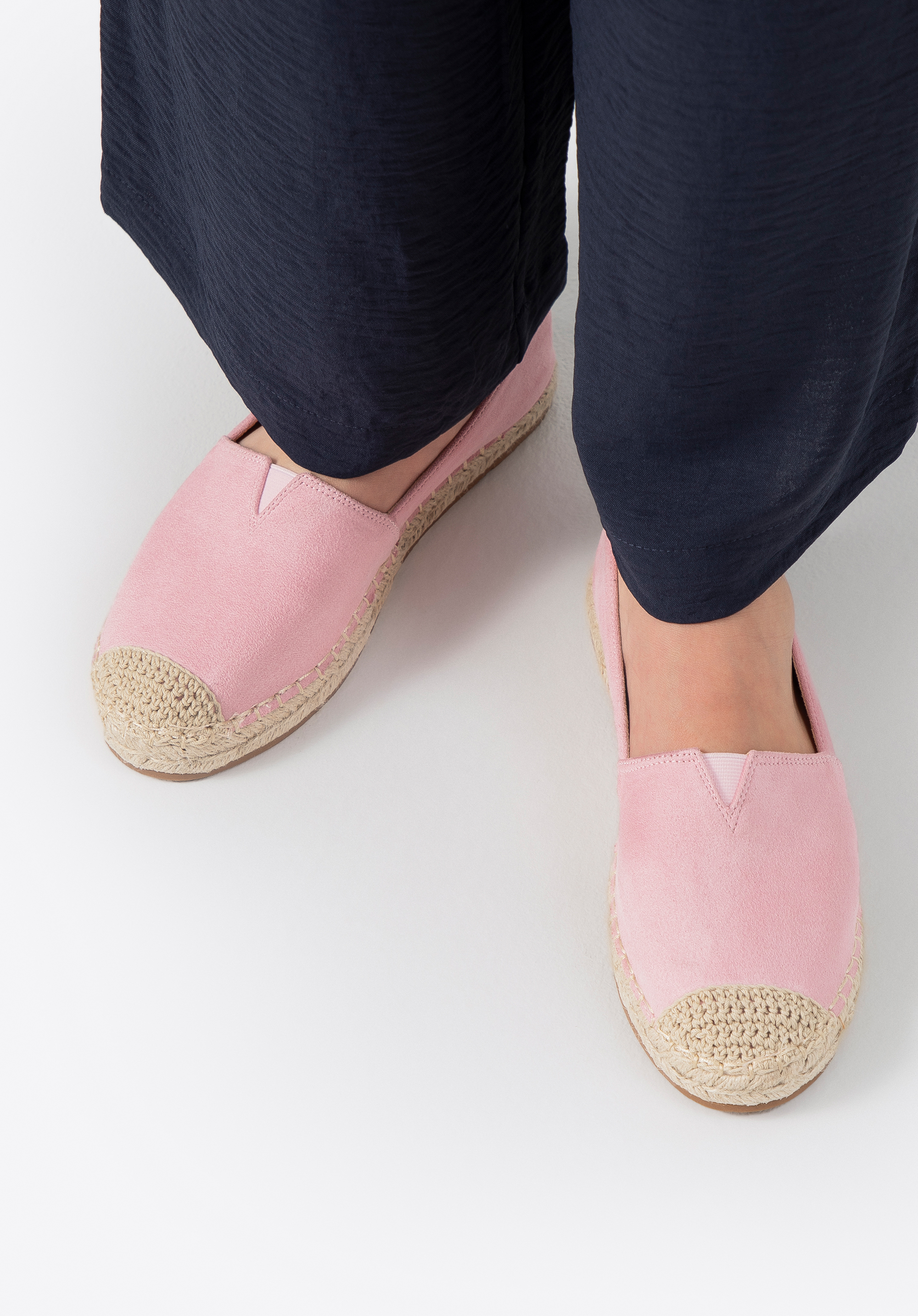 Női fonott orrú espadrilles, rózsaszín, 100-DP-805-P-35, Fénykép 1