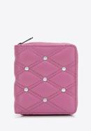 Kisméretű női steppelt bőr pénztárca dekoratív szegecsekkel, rózsaszín, 14-1-940-0, Fénykép 2