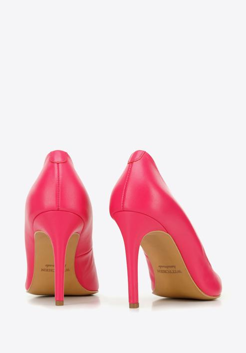 Klasszikus bőr magassarkú cipő, rózsaszín, BD-B-801-P-39, Fénykép 5