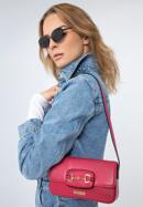 Mini műbőr bagett táska dekoratív csattal, rózsaszín, 97-4Y-761-5, Fénykép 15