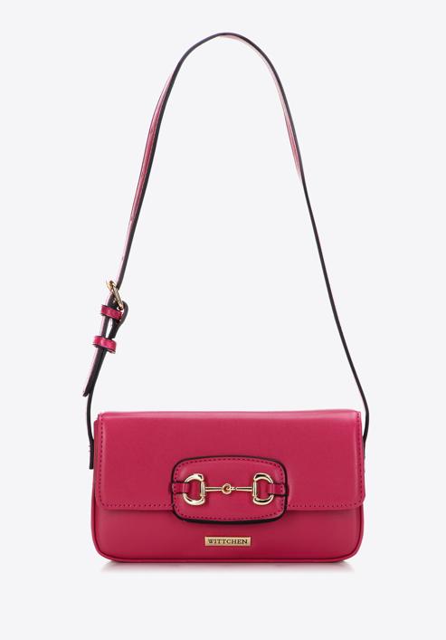 Mini műbőr bagett táska dekoratív csattal, rózsaszín, 97-4Y-761-5, Fénykép 3