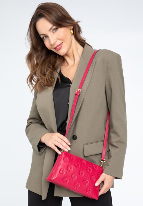 Női bőr crossbody táska, rózsaszín, 97-4E-627-P, Fénykép 15