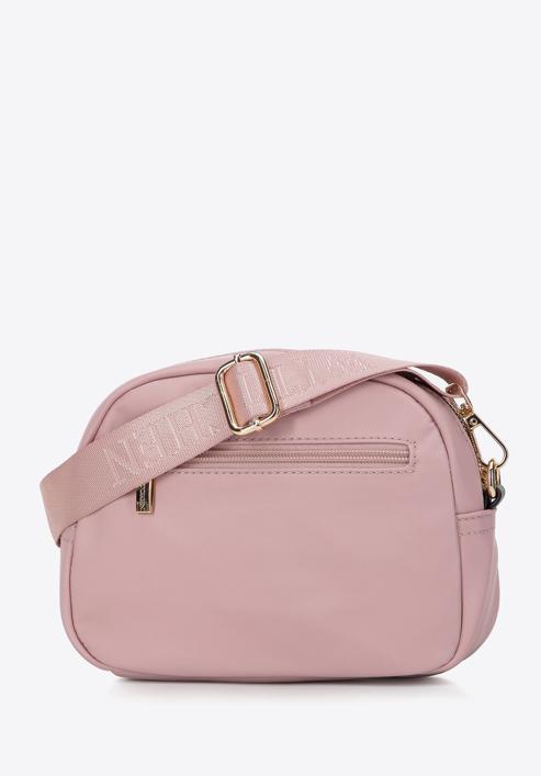 Női nylon crossbody táska elülső zsebbel, rózsaszín, 97-4Y-106-6, Fénykép 2