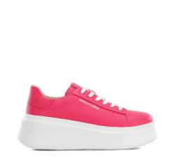 Klasszikus női vastag talpú bőr sneakers, rózsaszín, 96-D-963-P-39, Fénykép 1