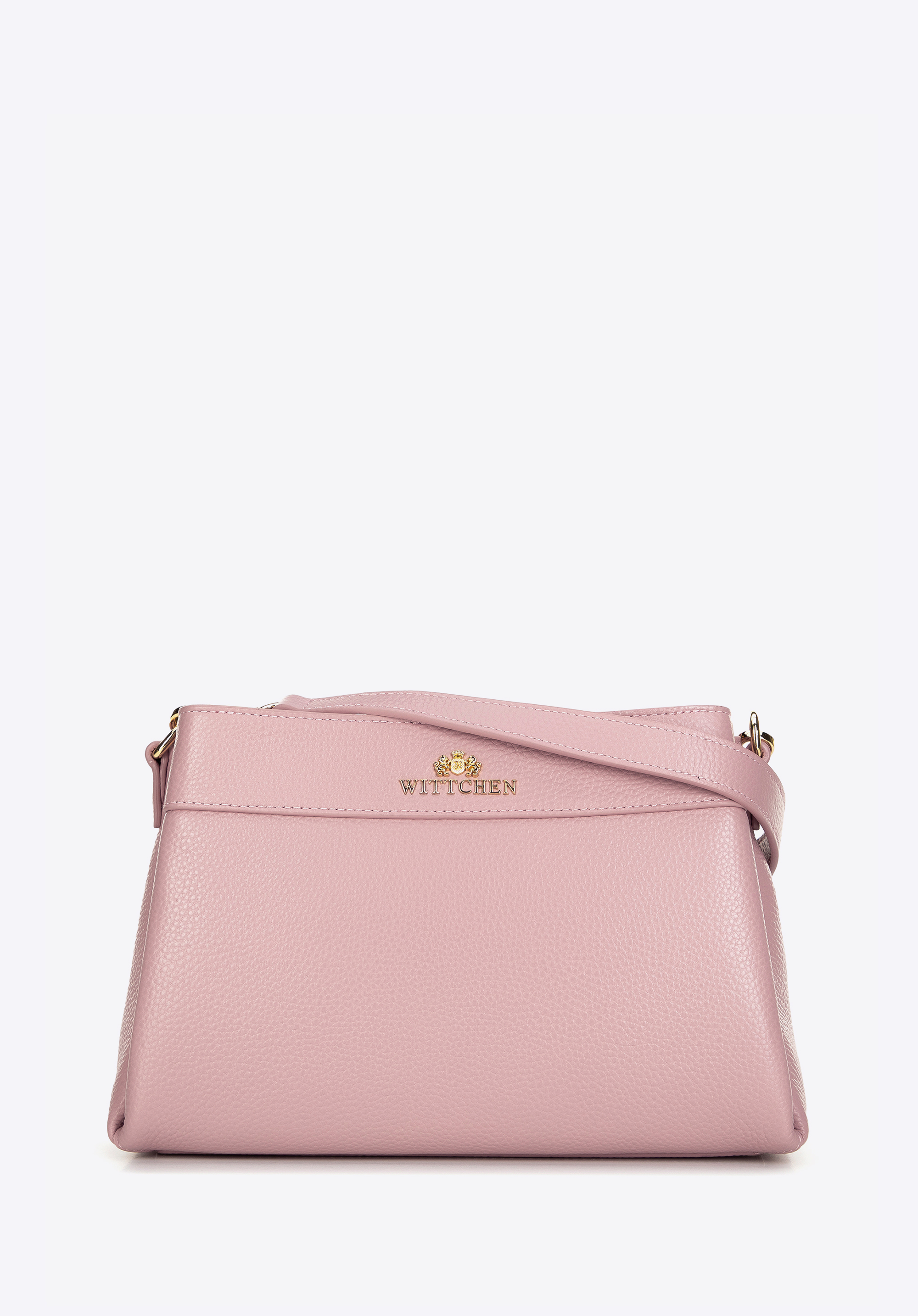 Női bőr crossbody táska, rózsaszín, 99-4E-622-P, Fénykép 1