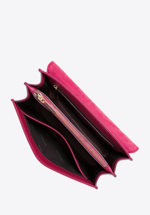 Női klasszikus bőr crossbody táska, rózsaszín, 97-4E-631-P, Fénykép 5