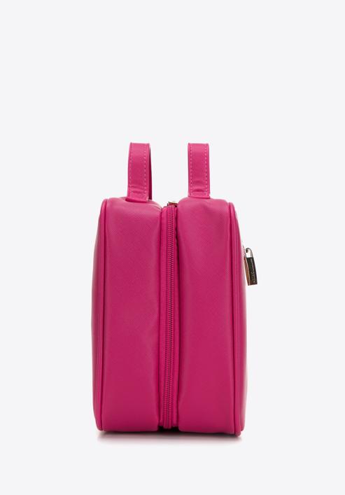 Női műbőr kozmetikai virágmintás táska, rózsaszín, 98-4Y-211-X2, Fénykép 3